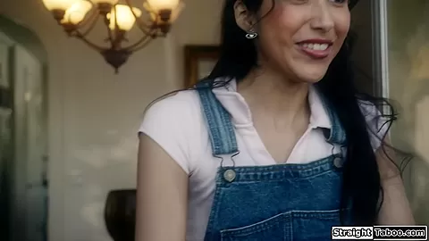 Latin teen facesits and fucks her new stepdad as a thank you