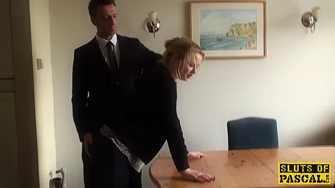 Throatfucked UK sub spanked until red raw