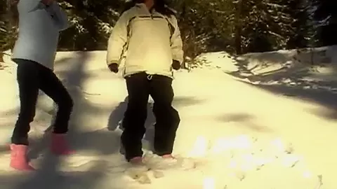 Snow angels flashing the camera