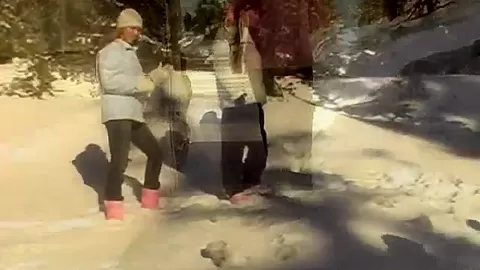 Snow angels flashing the camera