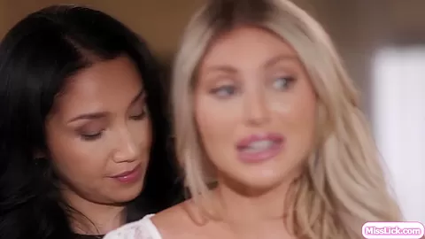 Lesbian bride cheating with big tits blonde maid of honor