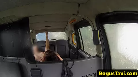 Busty backseat hottie banged on taxi