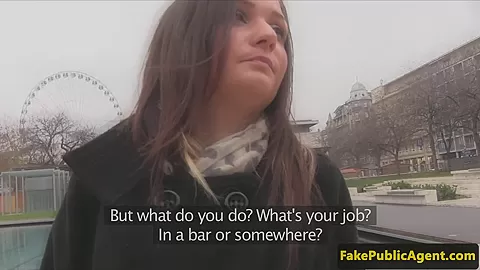 Pulled european teeny pumped in public stairway