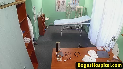 Gorgeous euro nurse collects patients spunk