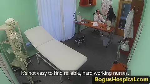 Fake doctor seduces gorgeous nurse with oral