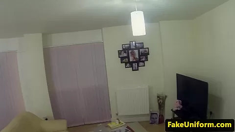 Facialized conartist rams cop on sofa