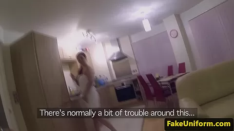 Facialized conartist rams cop on sofa