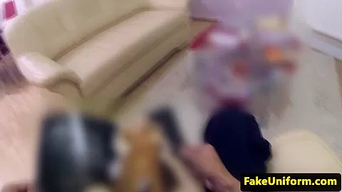 Facialized conartist rams cop on sofa