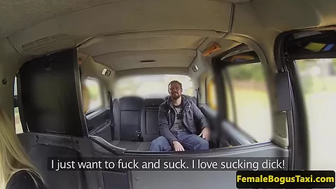 Busty brit cabbie vagina railed on backseat