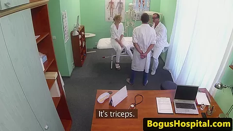 Euro intern spitroasted by her mentor doctor