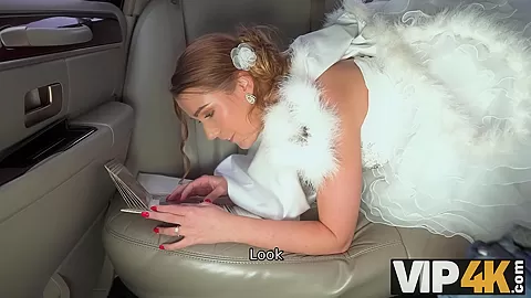 VIP4K. Bride in stocking banged on the way to wedding ceremony
