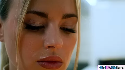 Secretary licked and strapon fucked by dominant lesbian boss