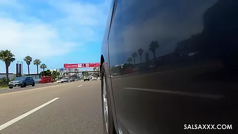 My Girlfriend starts Wanking me in the Car so I Pulled Over to Fuck her Hairy Pussy by SalsaXXX