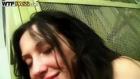 My naughty classmate brunette is not against to get my dick near her doors
