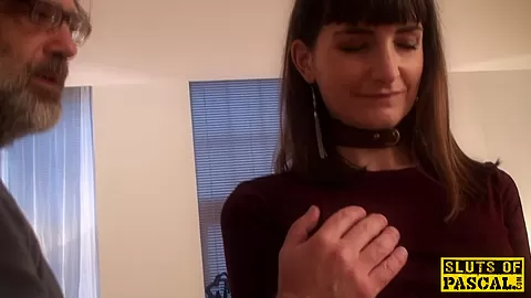 Real british sub takes a load down her throat