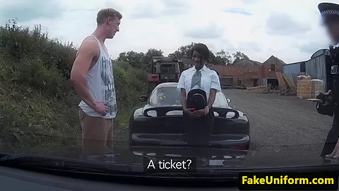 nubian brit cop spitroasted outdoors in mmf