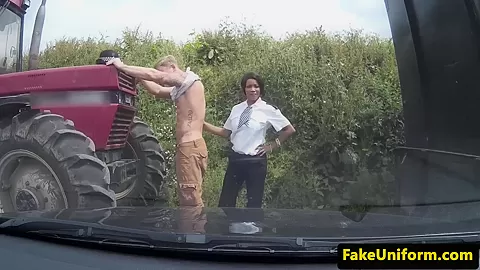 nubian brit cop spitroasted outdoors in mmf