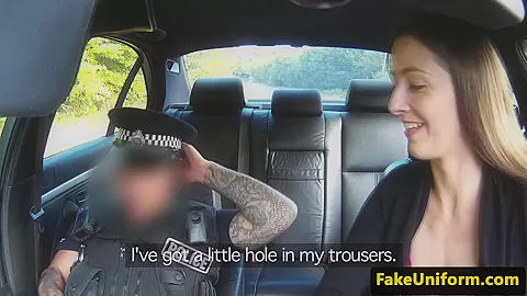 Real british outdoor amateur cockriding cop