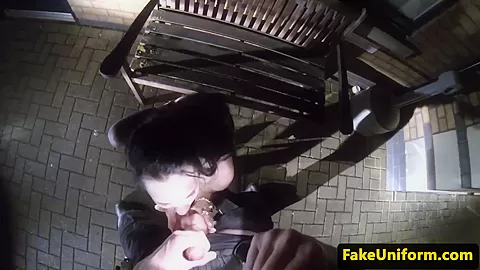Ballsucking brit swallowing real cops cum