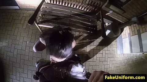 Ballsucking brit swallowing real cops cum