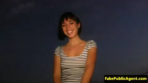 Amateur beauty sucking cock in the park