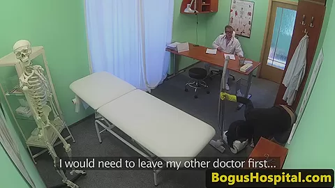 Real euro squirts while fingered by doctor