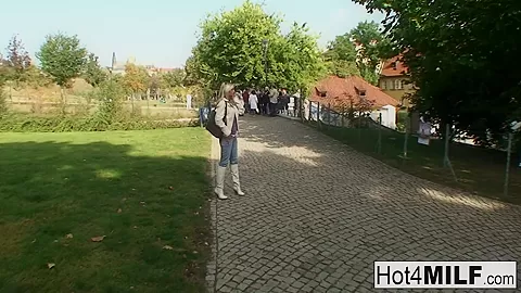 Hot Blonde Milf Has A Threesome At The Park - Hot4MILF