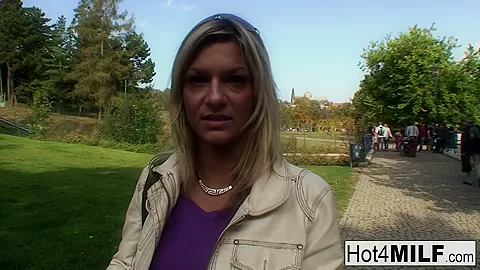 Hot Blonde Milf Has A Threesome At The Park - Hot4MILF