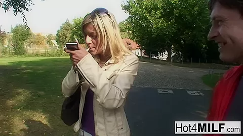 Hot Blonde Milf Has A Threesome At The Park - Hot4MILF