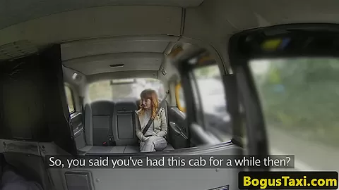 Busty redhead taxi cutie assfucked by driver