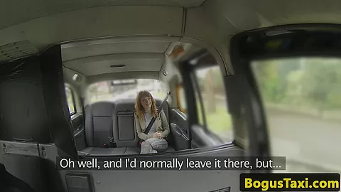 Busty redhead taxi cutie assfucked by driver