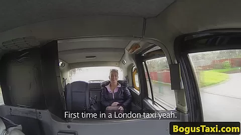 Busty taxi amateur fucked in backseat pov