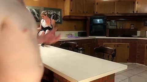 Stepbrother fucking stepsister on the counter before party