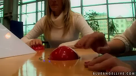 A group of blondes goes to a science fair
