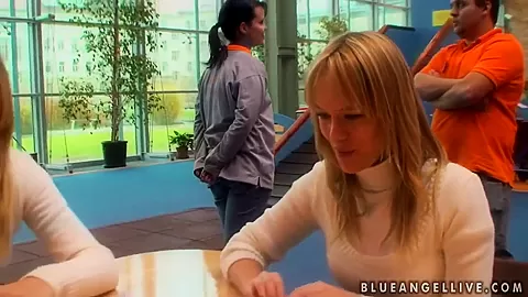 A group of blondes goes to a science fair