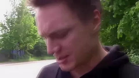 Two Dudes Pick Up A Redhead Slut