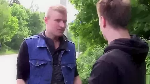 Two Dudes Pick Up A Redhead Slut