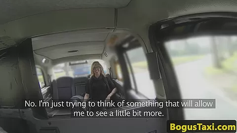 Glam taxi milf gagging on the drivers cock