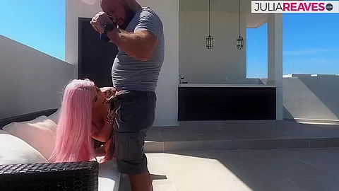 Blonde Babe Gags On A Huge Cock Then Rides It To A Mouth Cumshot - JuliaReaves