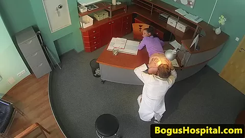 Rimmed euro bent over and fucked by doctor