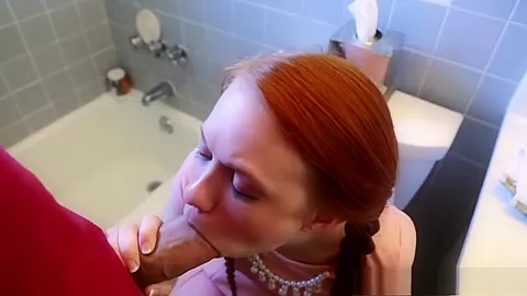 Little pigtailed redhead teen 18+ gets fucked