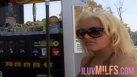 Blonde milf with a big tramp stamp facial covered after sex