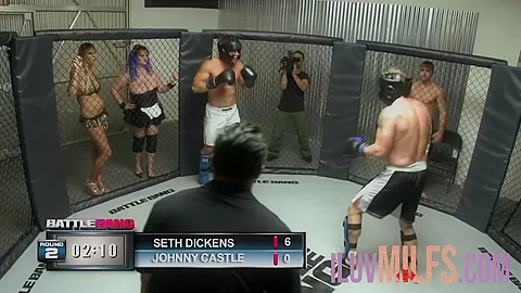 Fighter gets big tits babes pussy after winning
