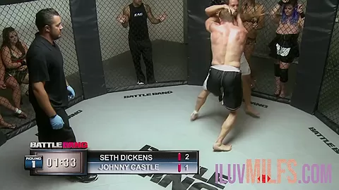 Fighter gets big tits babes pussy after winning
