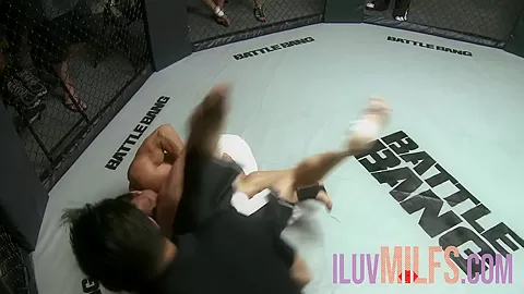 Fighter gets big tits babes pussy after winning