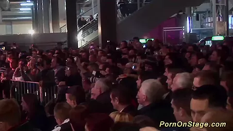 crazy lesbian sex show on public stage
