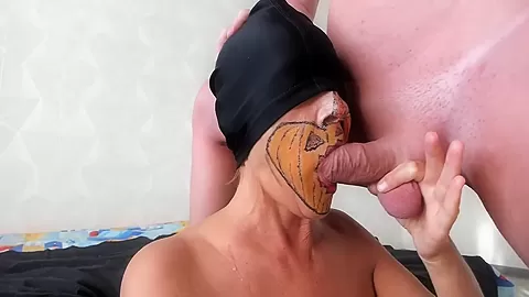 Milf Pumpkin With Cum Sauce Blowjob