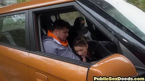 Learner driver in public fellatio session