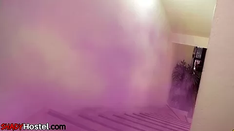 Lucky hostel guest in threesome with his roommates