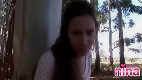 Lesbian Nina Playing Pussy Outdoor Tease